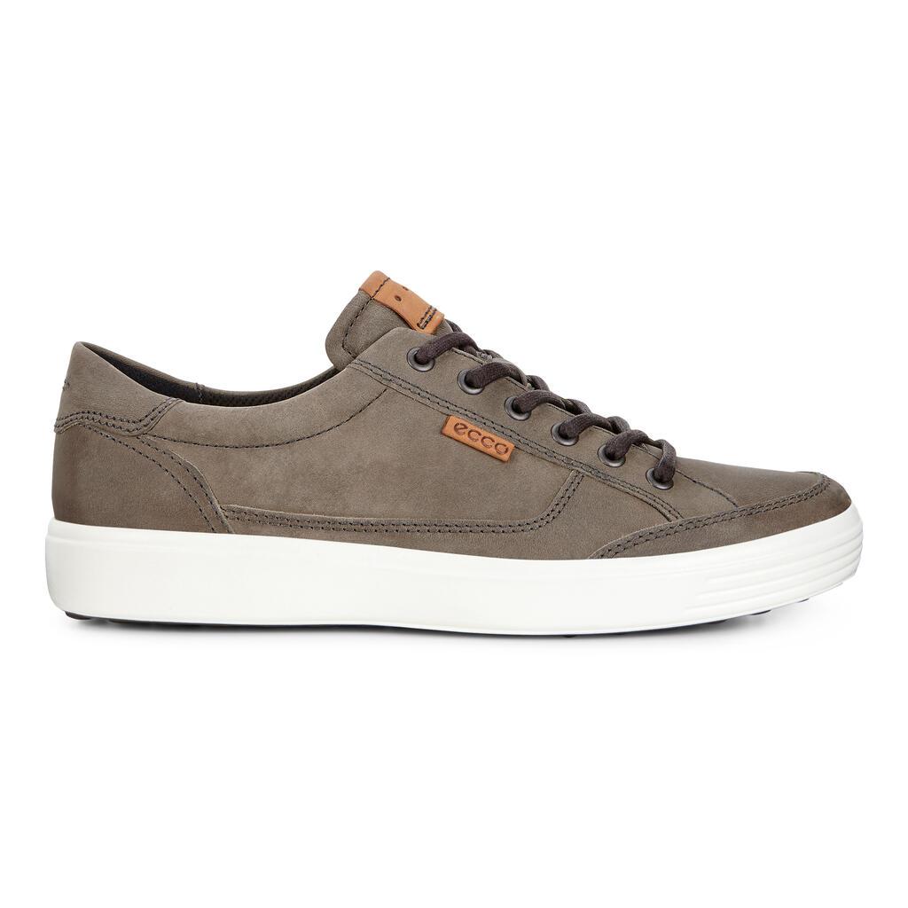 Ecco Soft 7 Long Lace Mens Sneakers Grey Sales - India LKM-735894